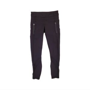 Lululemon Women's Black Crop Inspire Tight II Workout Run‎ Leggings 4